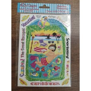 NRN Designs Tropical Snorkle Vacation Paradise Frame Scrapbook Stickers NOS